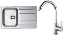 Alveus SET0026 - LINE konyhai mosogató + TONIA mosogatócsaptelep 29, 5 cm selyemfényű/króm SET0026 (AV0135)