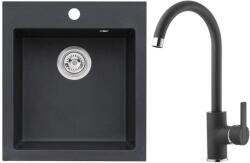 Alveus SETA737 - CORTINA konyhai mosogató + TONIA gránit/fekete mosogató csaptelep SETA737 (AV0142)
