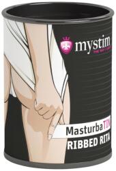 Mystim MasturbaTIN Ribbed Rita - lamellás maszturbátor (fehér) - vagyaim