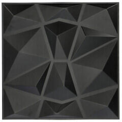ANRO Wall - Diamond Gyémánt 3D műanyag falburkolat, 50x50 cm - fekete falpanel (DT100094 Black)