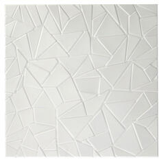 ANRO Wall Fehér falpanel, 3D műanyag falburkolat, 50x50 cm - Cracks Repedések (DT10103)