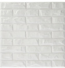 ANRO Wall Fehér falpanel, 3D műanyag falburkolat, 50x50 cm - Bricks Tégla (DT100100)