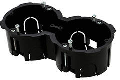  Szerelvénydoboz gipszkartonba süllyeszthető 2-es (145x75x45 mm) fekete (AT-G-40-2)