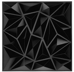 ANRO Wall - Ink Black Diamond 3D műanyag falburkolat, 50x50 cm - fekete falpanel (DT111099 Black)