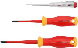 TOYA Csavarhúzó készlet 3 részes 1000 V-ig szigetelt vékony kialakítás (YT-282680)