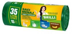  Brilli Saci Menaj 35L Verzi, Colectare Selectiva - Sticla, 15buc