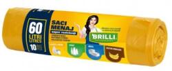 Brilli Saci Menaj 60L Galbeni, Colectare Selectiva - Plastic & Metal, 10buc