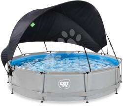 EXIT Toys Medence napellenzővel és szűrővel Soft Grey pool Exit Toys kerek acél szerkezet 360*76 cm szürke 6 évtől (ET30351250)