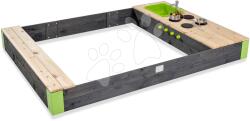EXIT Toys Homokozó konyhával folyó vízzel Aksen Wooden Sandpit Exit Toys térfogata 440 kg konyhai kiegészítőkkel 200*140 cm 3 évtől (ET52052006)
