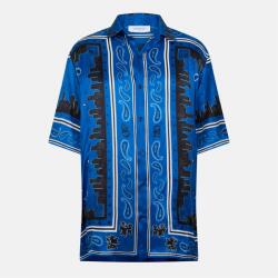 OFF WHITE Риза с къс ръкав OFF WHITE Men's Bandana Short Sleeve Relaxed Fit Bowling Shirt - Nautical Blue