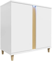  Szekrény Livseri 102 (Fehér + Fényes fehér + Világos fa)