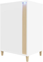  Szekrény Florem I (Fehér + Fényes fehér + Világos fa)