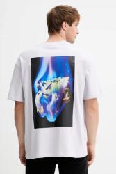 HUGO pamut póló lila, férfi, nyomott mintás, 50521269 - lila M