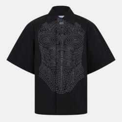 OFF WHITE Риза с къс ръкав OFF WHITE Men's Short Sleeve Relaxed Fit Shirt - Black/White