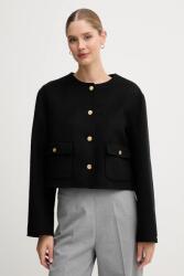 Tommy Hilfiger gyapjú kabát fekete, WW0WW47446 - fekete 42