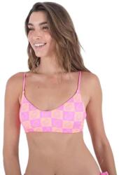 Hurley Smiley Check Scoop Front bikini top - Pink (Watermelon)