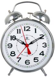 Merion fém ébresztőóra, mechanikus, ezüst színű, 6, 6^ (3792-8)