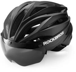 ROCKBROS Kerékpáros Sisak Levehető UV Szemüveggel, Unisex - Fekete (10110045001)
