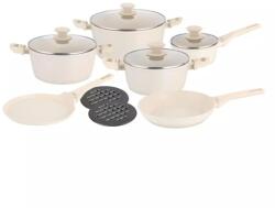 Klausberg Set de oale 12 piese, aluminiu cu strat antiaderent, culoare crem Klausberg KB7884, potrivite pentru toate tipurile de plita