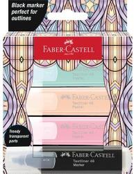Faber-Castell Szövegkiemelő készlet, FABER-CASTELL "Glassy", 3 különböző pasztell szín + fekete (254694) - papirtar