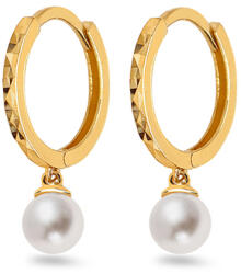 Heratis Forever Arany függő fülbevaló gyűrű 1, 5 cm természetes gyöngy gravírozással IZ27683HR