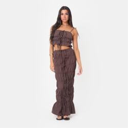 I Saw It First Къса блуза I Saw It First Poplin Ruched Tie Crop Top - Chocolate