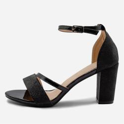 Wheres That From Дамски сандали Wheres That From Where¿s Glitter Perla Mid Block Heel Sandals Ladies - Black Glitter