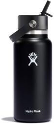 Hydro Flask Wide Mouth Water Bottle 946 ml (32 oz) with Flex Straw Cap - Black