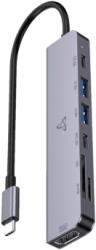 SBOX H-999 USB-HUB 7 port. HDMI/Type-C(100W)/USB-3.0/USB-2.0/microSD/SD