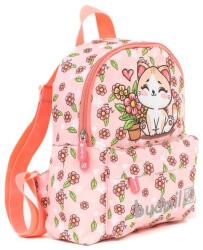 Budmil ovis hátizsák -27x9x21 cm - rózsaszín cicás (10060018-001253-S1)