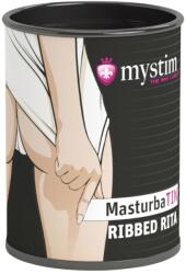 Mystim MasturbaTIN Ribbed Rita - lamellás maszturbátor (fehér) - sexshopcenter