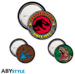 Abysse Jurassic Park - Kitűző csomag - Logó, T-rex (ABYACC582)