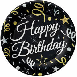 GoDan S. A Papír tányér, fekete, HB, 18 cm, 6 db/cs