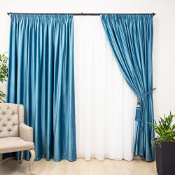 Hiko Set 2 draperii din catifea Hiko Comfy Ocean Blue, cu rejansa (10012349)