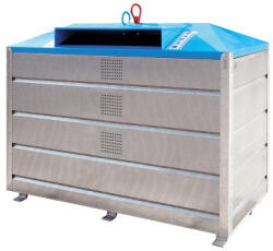  2500 literes fém szelektív alsó ürítésű papír hulladékgyűjtő (07-3931-1)