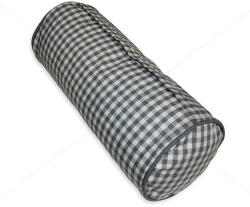  Hengerpárna toll töltettel, Kockás, 35x15 cm