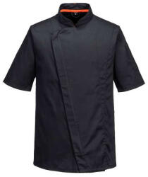 Portwest C739 rövid ujjú szakácskabát szellőző háttal (C739BKRM)