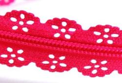 Fashion Csipkés méteres cipzár, 3mm fogszélesség, 1m, 060925-163, pink