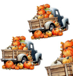  Nyomtatott dekorkarton - Autó tökökkel 2db/cs 6814