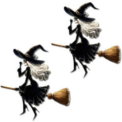 Nyomtatott dekorkarton - Boszilány seprűn 2db 6836