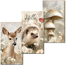 Nyomtatott dekorkarton - Erdei állatok táblák 3db/cs 2681