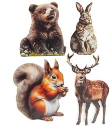 Nyomtatott dekorkarton - Őszi állatos válogatás (mókussal) 4db - kosarbolt