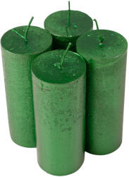 Valex Decor Rusztikus metál adventi gyertya készlet, 10 x 4cm - Sötétzöld (RCM-05)
