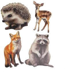  Nyomtatott dekorkarton - Őszi állatos válogatás (sünivel) 4db - kosarbolt