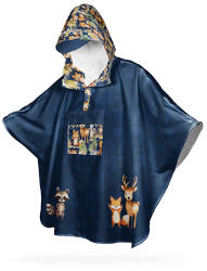 Takoy Panou cu croială pelerină de ploaie pentru copii Iris aventura animalelor din pădure pe albastru închis 146-170