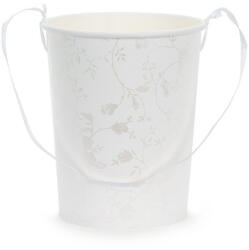  Vödör virágszirmokhoz, magassága kb. 13 cm, fehér (WNP1)