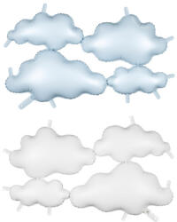  Fólia léggömb Kétoldalas háttérfelhők, 99x52 cm, fehér-világoskék (FB297)