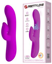 Pretty Love Vibrator Pretty Love Anthony, 12 Moduri Vibratii, 12 Moduri Suctiune, Silicon, USB, Mov, 19 cm Vibrator