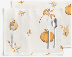 Goldea pamut reggeliző alátét - őszi tökök és levelek - 2db 30 x 40 cm