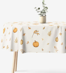 Goldea ovális pamut terítő - őszi tökök és levelek 120 x 160 cm